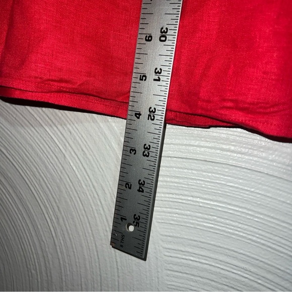 Grant Thomas Red Men’s 100% Linen Size Large Short Sleeve Oxford - Picture 7 of 7